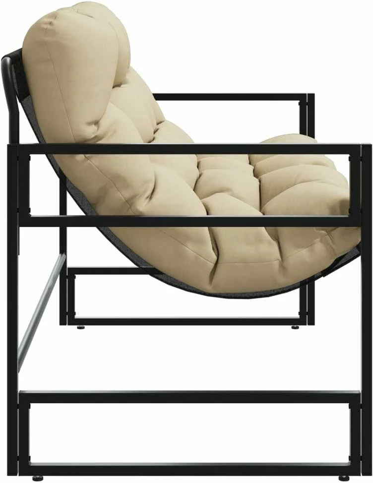 Sodo suoliukas su pagalvėle, taupe spalvos, 113cm, plienas