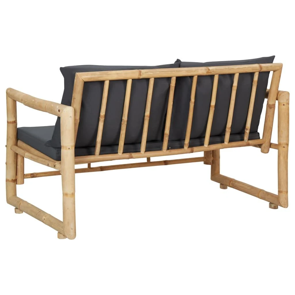 Sodo suoliukas su pagalvėlėmis, 115 cm, bambukas