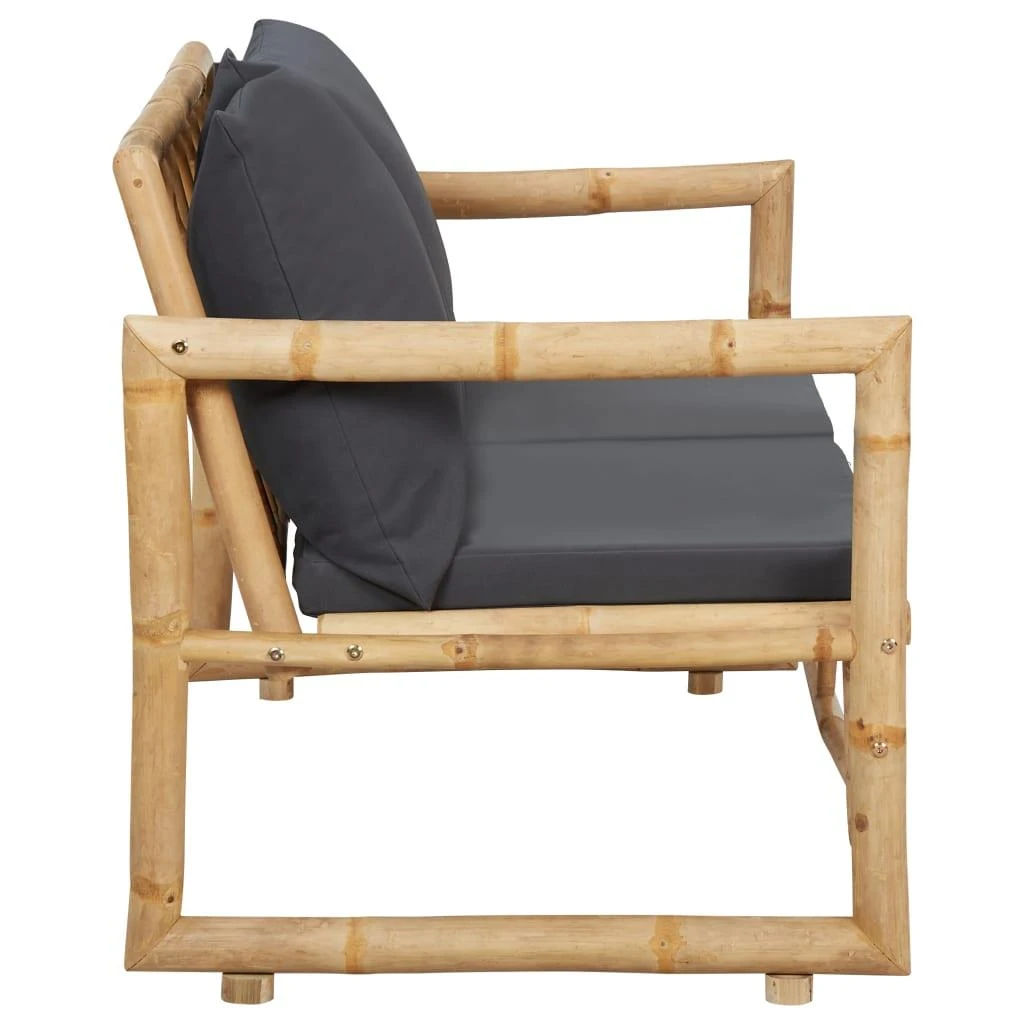 Sodo suoliukas su pagalvėlėmis, 115 cm, bambukas