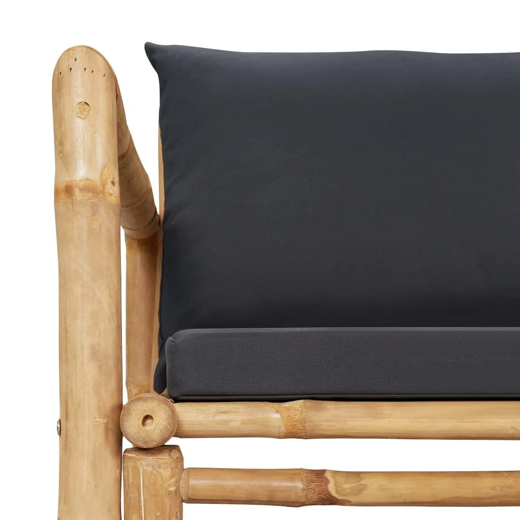 Sodo suoliukas su pagalvėlėmis, 115 cm, bambukas