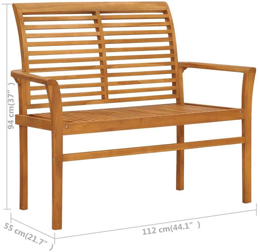 Sodo suoliukas su šviesiai žalia pagalvėle, 112cm, tikmedis