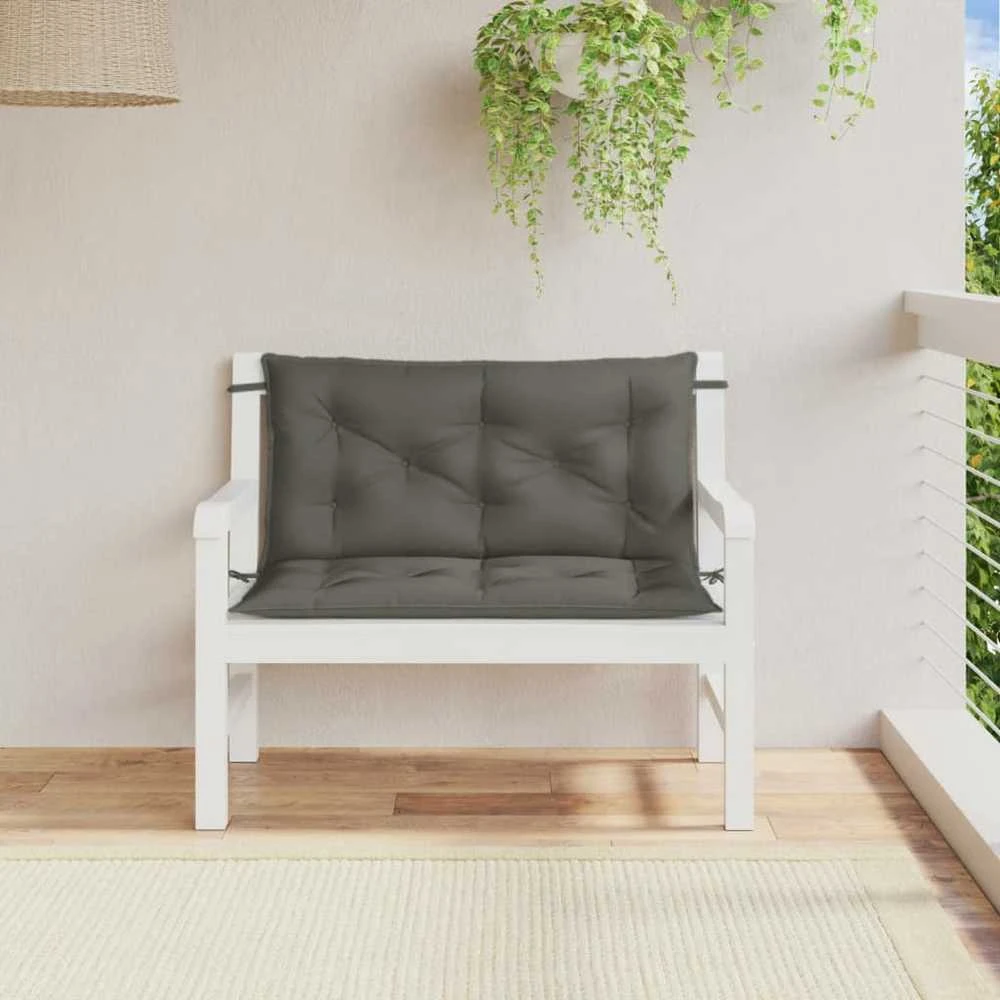 Sodo suoliuko pagalvėlės, 2vnt., pilkos, 100x50x7cm, audinys