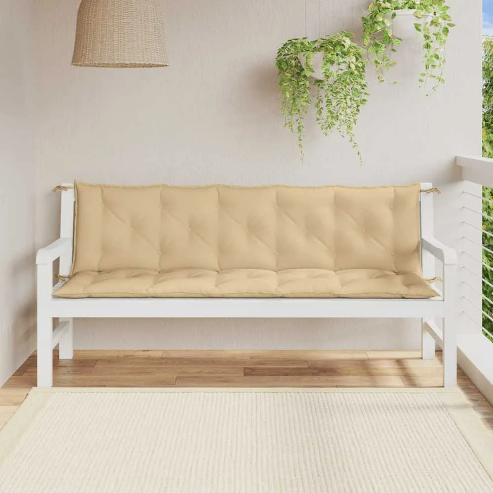 Sodo suoliuko pagalvėlės, 2vnt., smėlio, 180x50x7cm, audinys