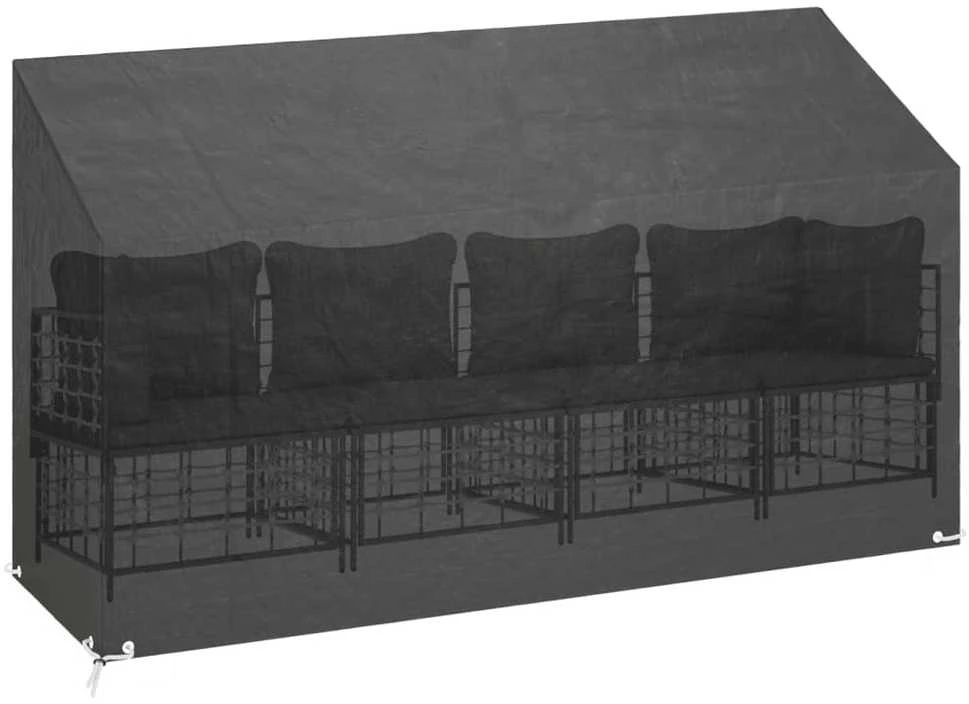 Sodo suoliukų uždangalai, 2vnt., 210x70x70/88cm, polietilenas