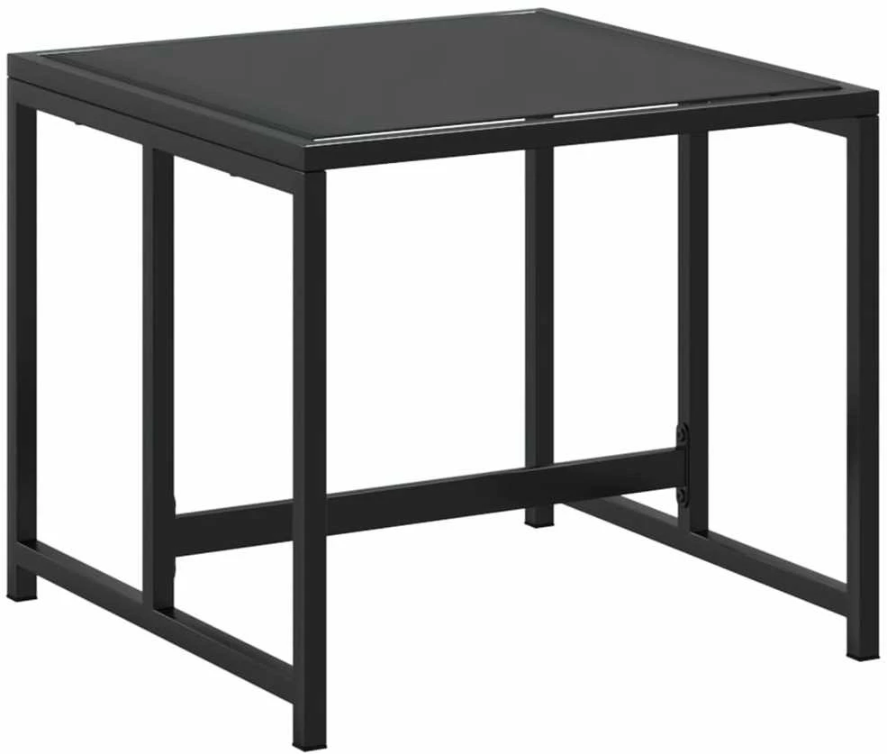 Sodo taburetės, 4vnt., juodos, plienas/tekstilė