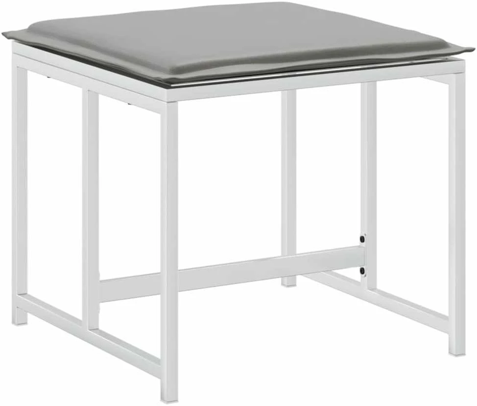 Sodo taburetės su pagalvėlėmis, 4vnt., baltos