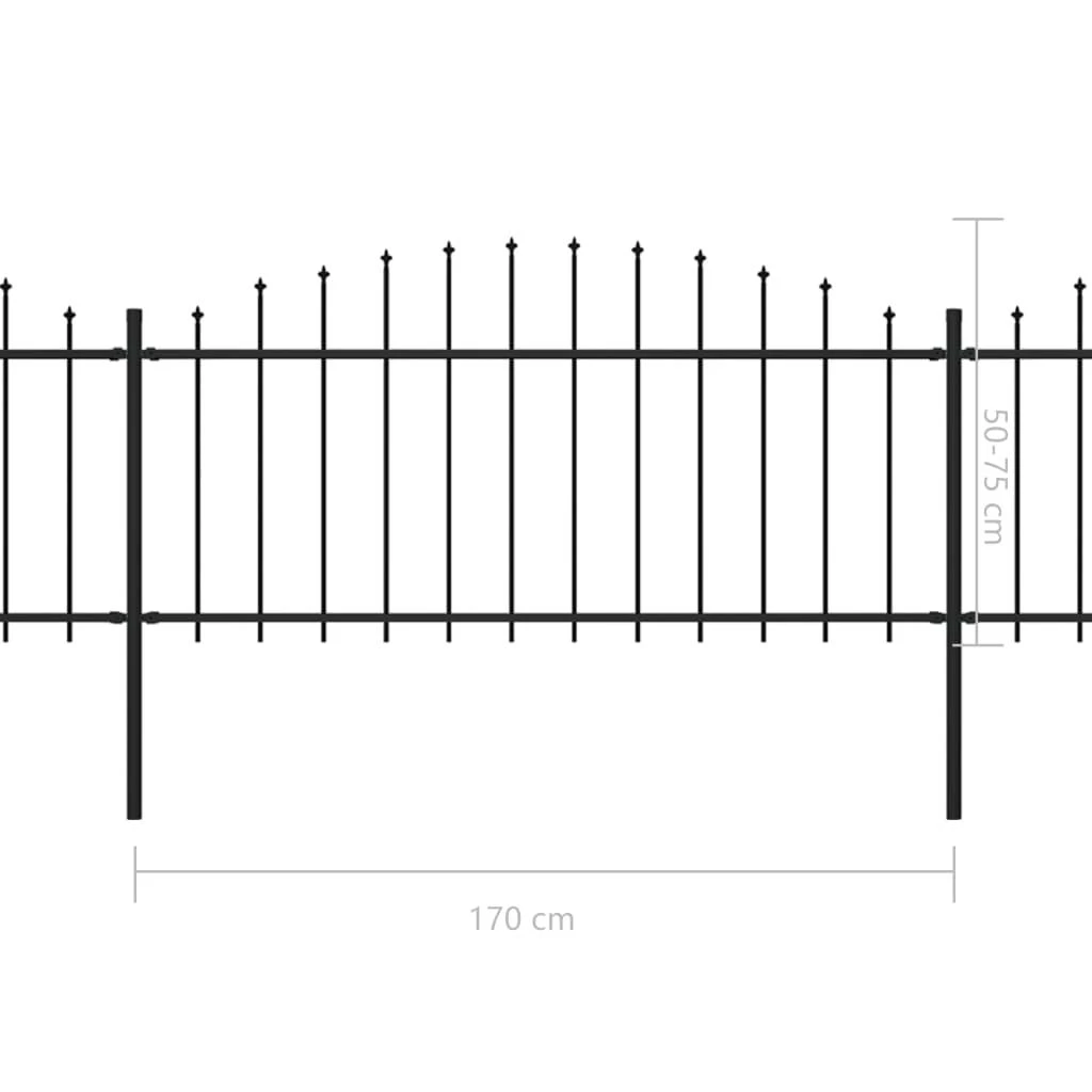 Sodo tvora su iečių viršug., juoda, (0,5-0,75)x13,6m, plienas
