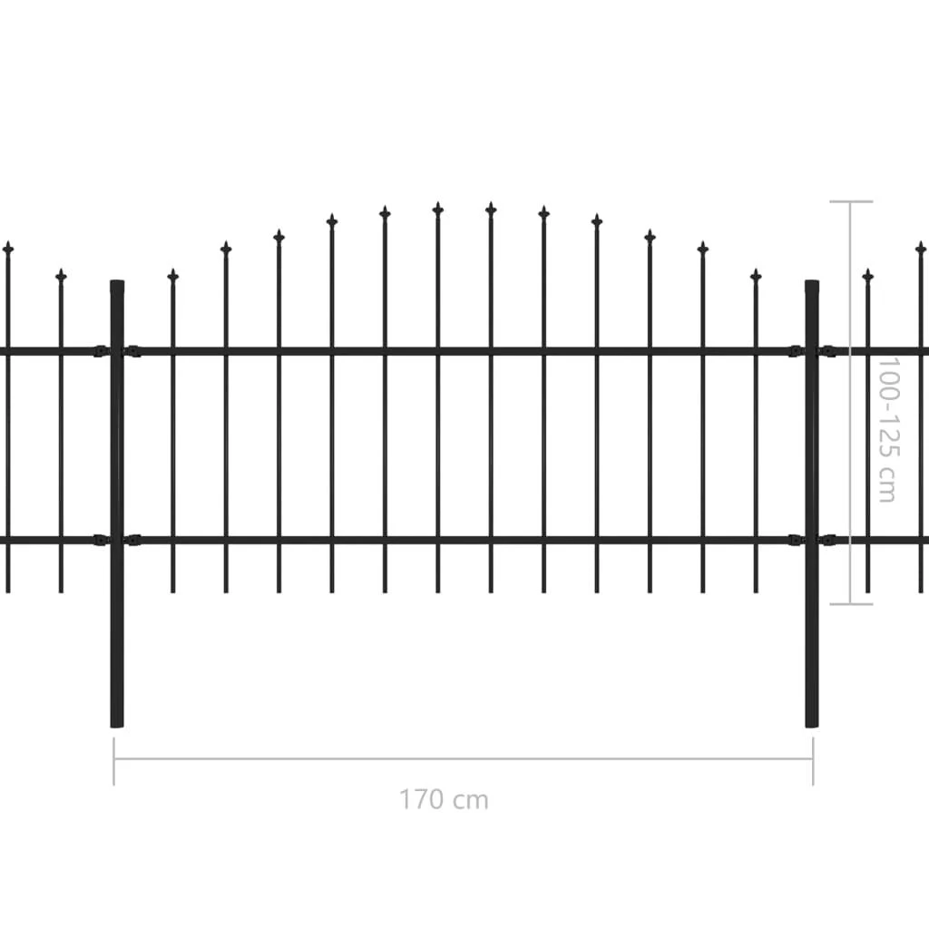 Sodo tvora su iečių viršug., juoda, (1-1,25)x13,6m, plienas