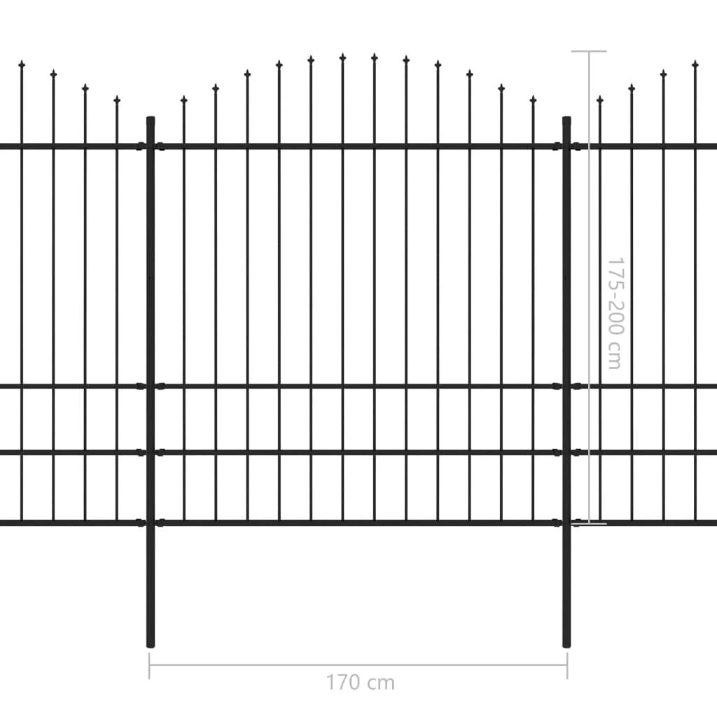 Sodo tvora su iečių viršug., juoda, (1,75-2)x13,6m, plienas