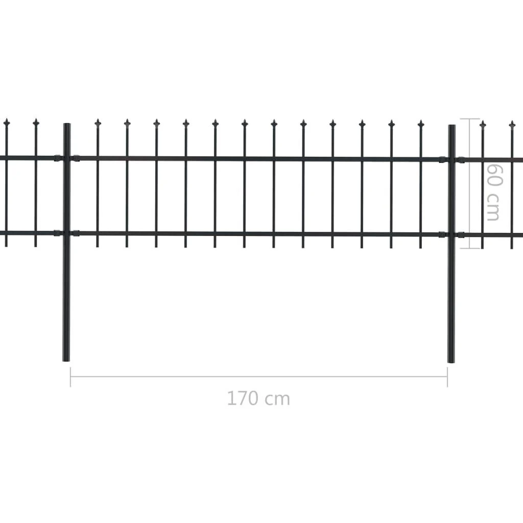 Sodo tvora su iečių viršugal., juoda, 11,9x0,6m, plienas
