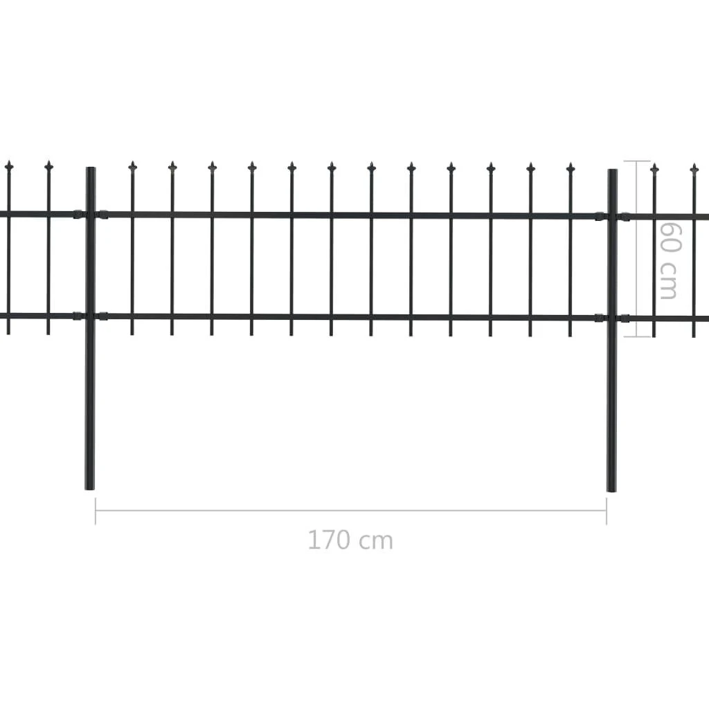 Sodo tvora su iečių viršugal., juoda, 15,3x0,6m, plienas