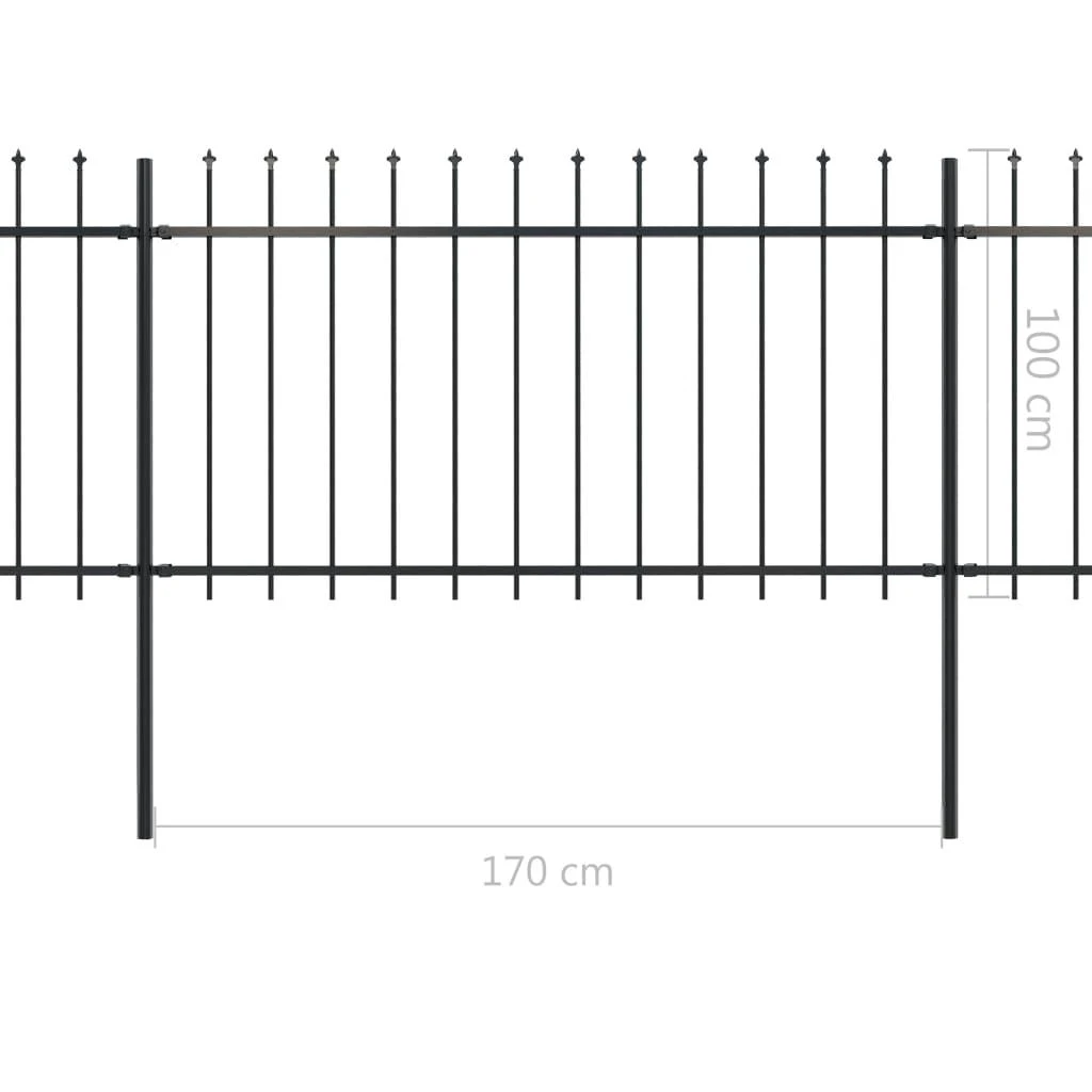 Sodo tvora su iečių viršugal., juoda, 5,1x1m, plienas