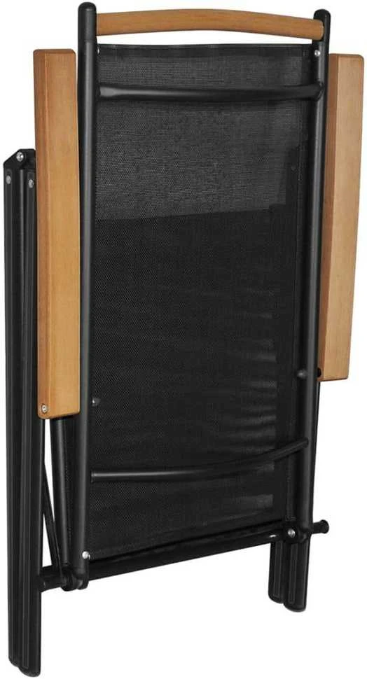 Lauko baldų komplektas Sodo valgomojo baldų komplektas, 5 dalių, juodas, aliuminis