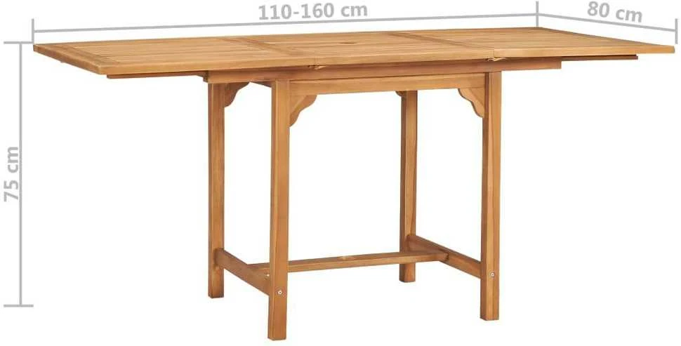 Lauko baldų komplektas Sodo valgomojo baldų komplektas, 5 dalių, tikmedžio masyvas