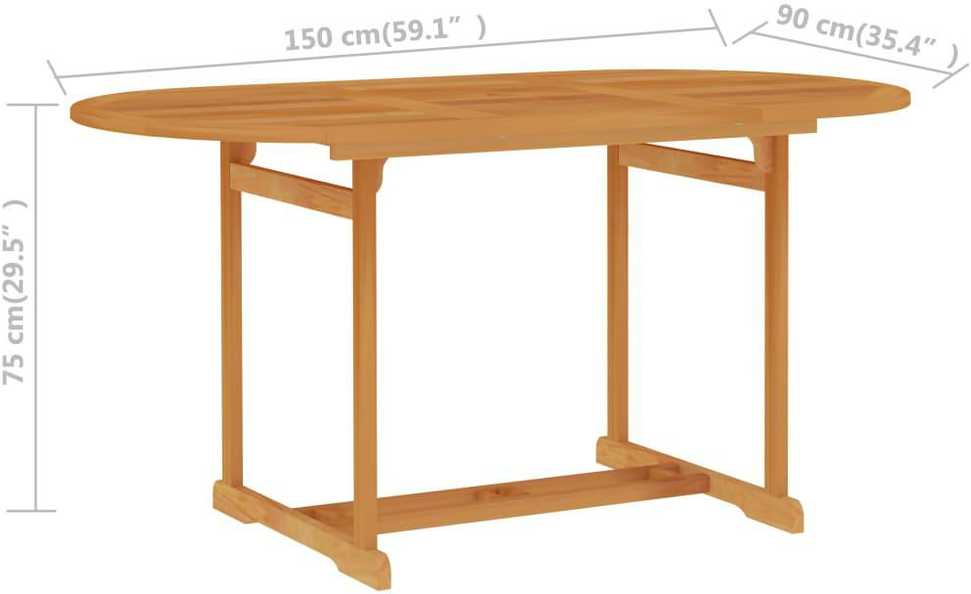 Lauko baldų komplektas Sodo valgomojo baldų komplektas, 5 dalių, tikmedžio masyvas