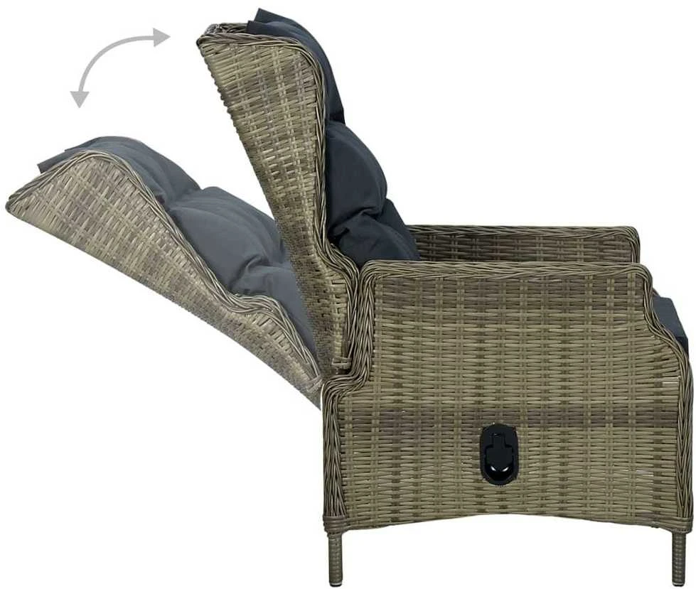 Lauko baldų komplektas Sodo valgomojo baldų komplektas, 5 dalių, rudas