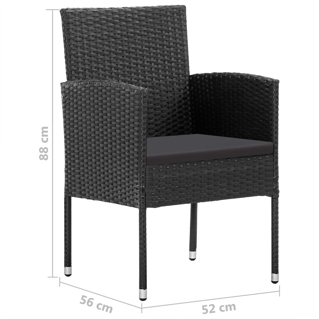 Lauko baldų komplektas Sodo valgomojo baldų komplektas, 5 dalių, juodos spalvos