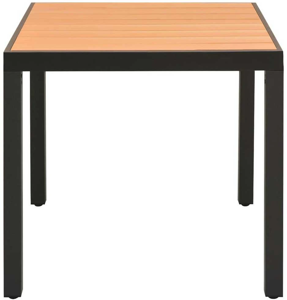 Lauko baldų komplektas Sodo valgomojo baldų komplektas, 5 dalių, juodas, aliuminis