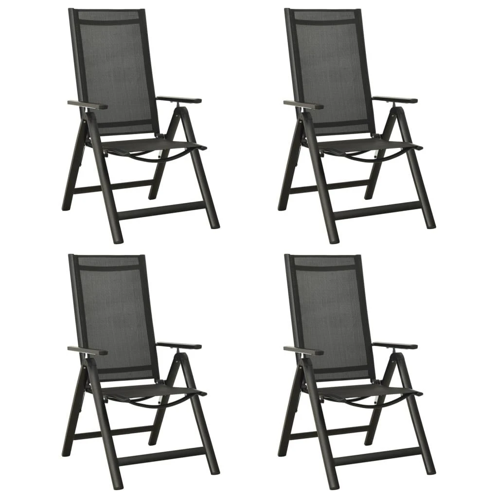 Lauko baldų komplektas Sodo valgomojo baldų komplektas, 5 dalių, antracito, aliuminis