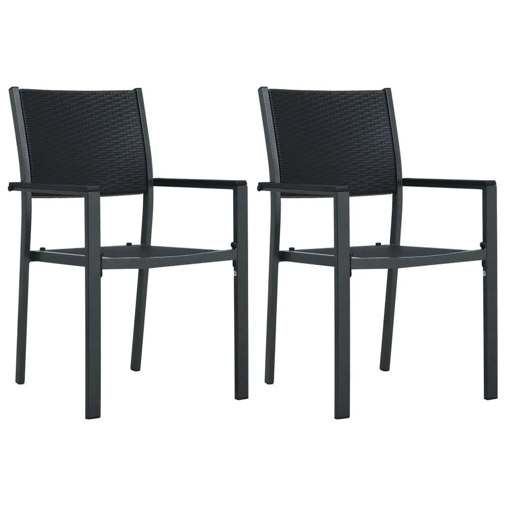 Lauko baldų komplektas Sodo valgomojo baldų komplektas, 7 dalių, juodos/baltos spalvos
