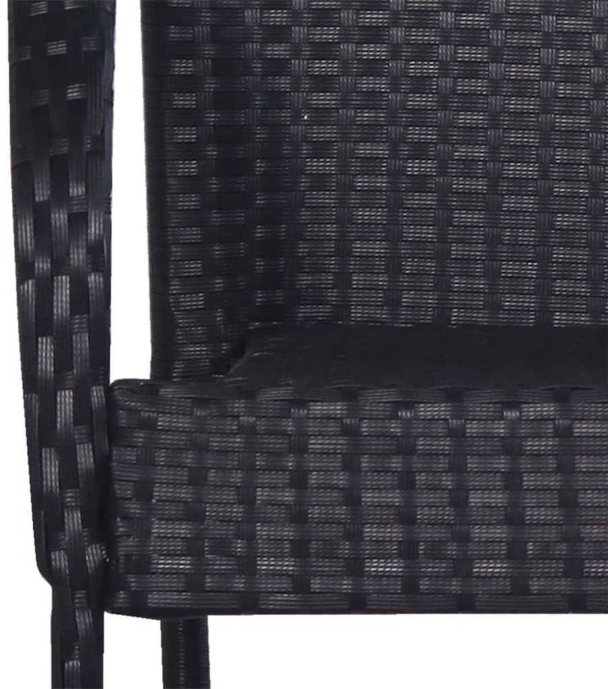 Lauko baldų komplektas Sodo valgomojo baldų komplektas, 7 dalių, juodos spalvos
