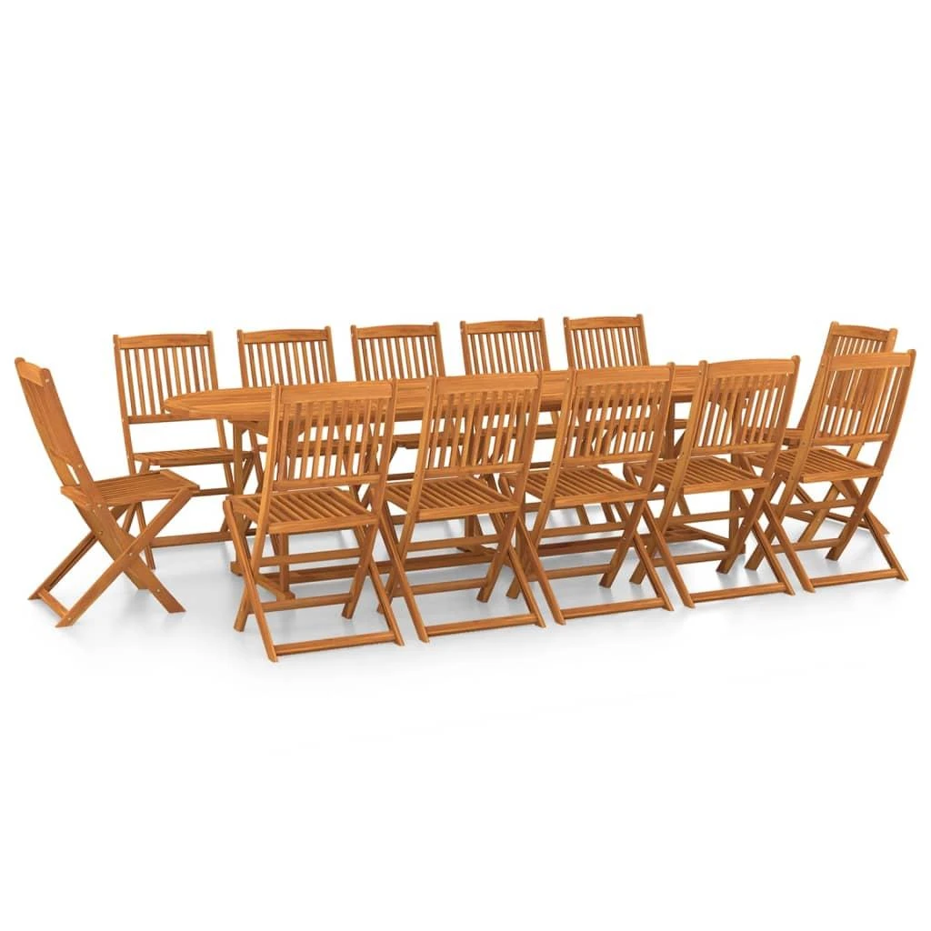 Lauko baldų komplektas Sodo valgomojo komplektas, 13 dalių, 280x90x75 cm, akacija