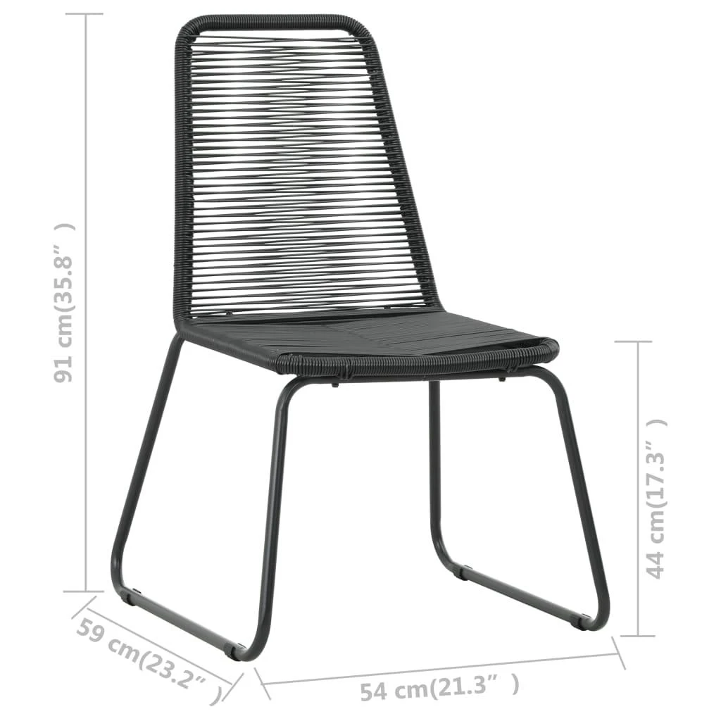 Lauko baldų komplektas Sodo valgomojo komplektas, 3 dalių, juodas/rudas, PVC ratanas