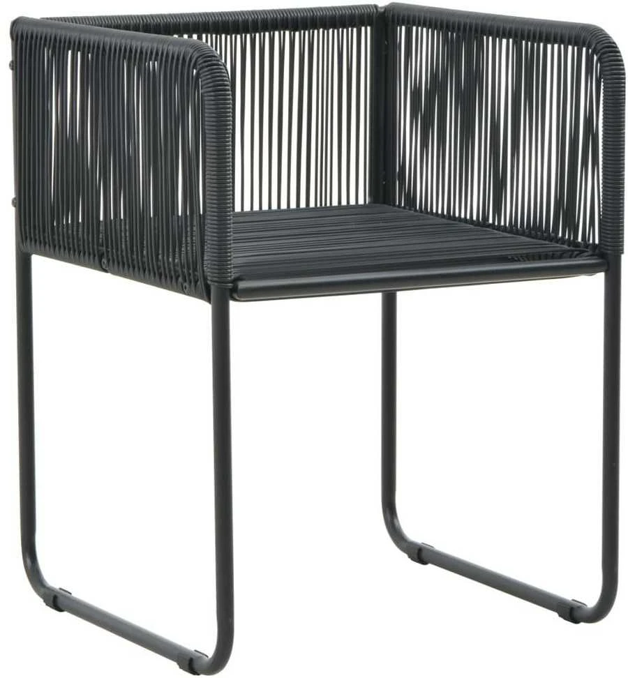 Lauko baldų komplektas Sodo valgomojo komplektas, 3 dalių, juodas/rudas, PVC ratanas