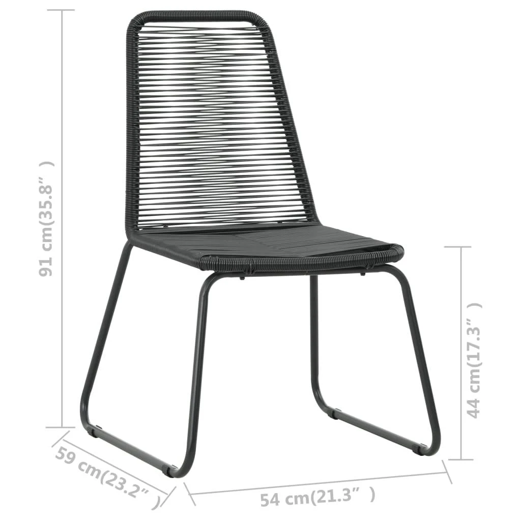 Lauko baldų komplektas Sodo valgomojo komplektas, 3 dalių, juodas, PVC ratanas