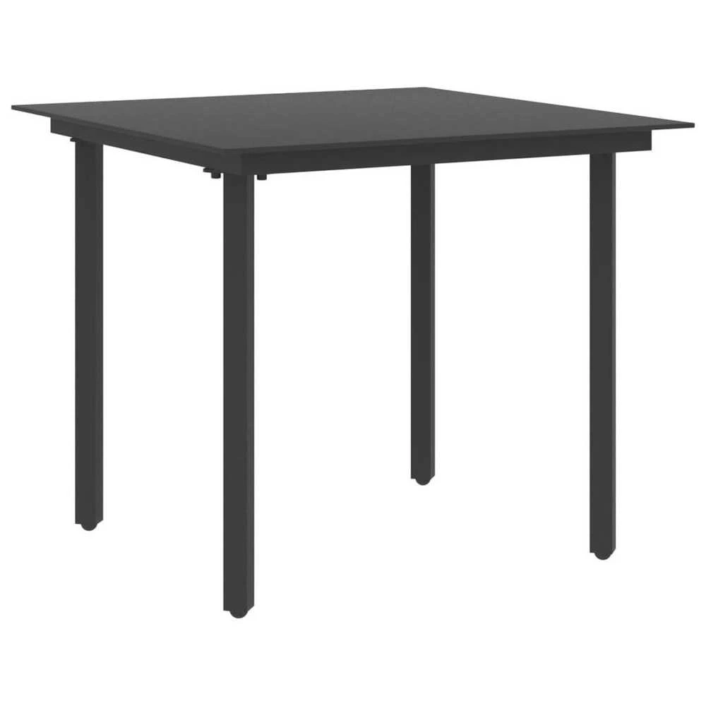 Lauko baldų komplektas Sodo valgomojo komplektas, 3 dalių, juodas, PVC ratanas