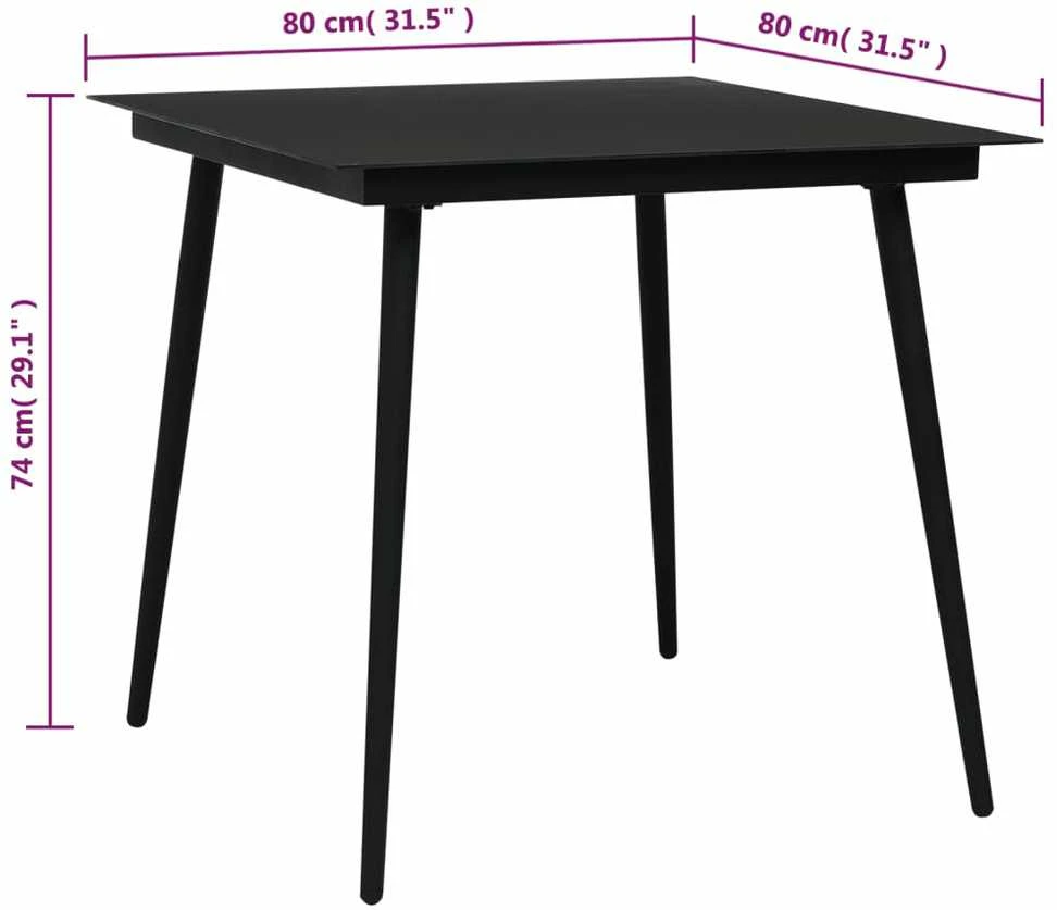 Lauko baldų komplektas Sodo valgomojo komplektas, 5 dalių, juodas, PVC ratanas
