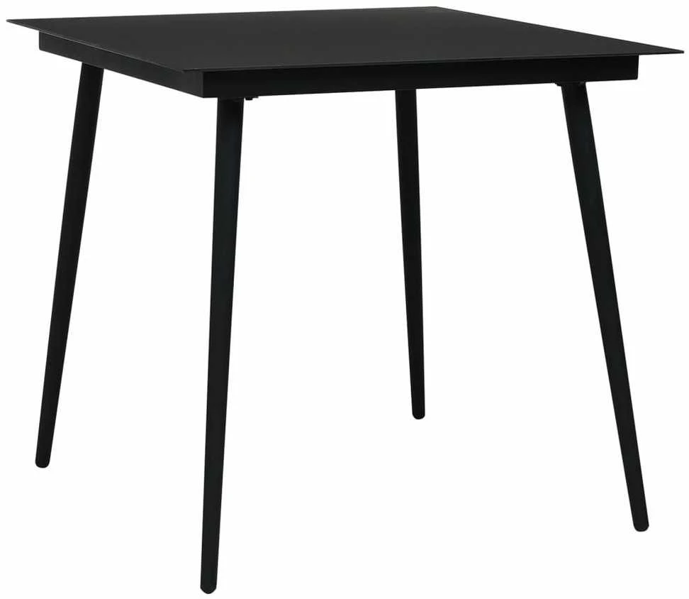 Lauko baldų komplektas Sodo valgomojo komplektas, 5 dalių, juodas, PVC ratanas