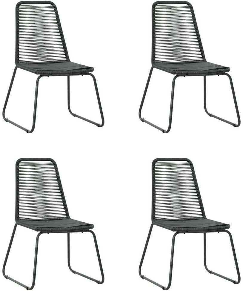 Lauko baldų komplektas Sodo valgomojo komplektas, 5 dalių, juodas/rudas, PVC ratanas