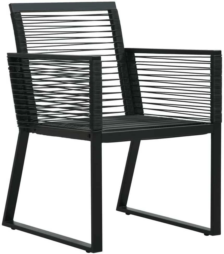 Lauko baldų komplektas Sodo valgomojo komplektas, 5 dalių, juodas, PVC ratanas