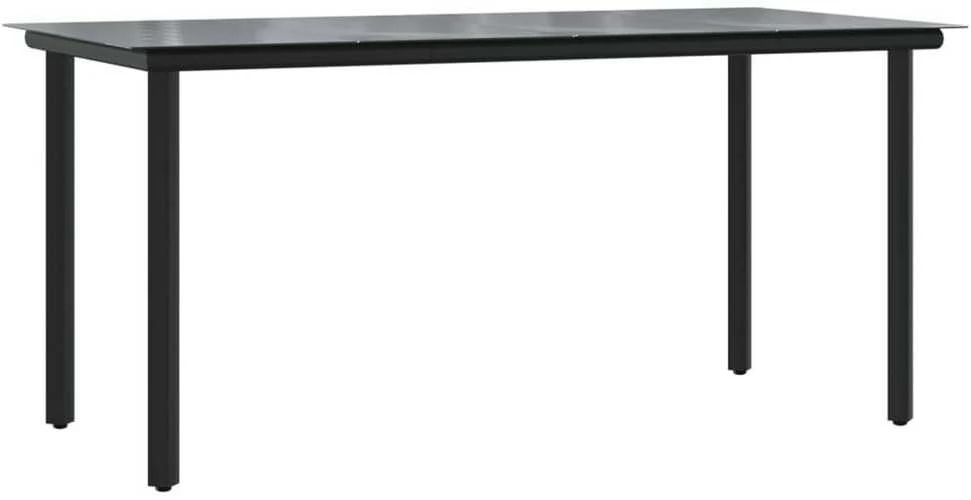 Lauko baldų komplektas Sodo valgomojo komplektas, 5 dalių, juodas, PVC ratanas