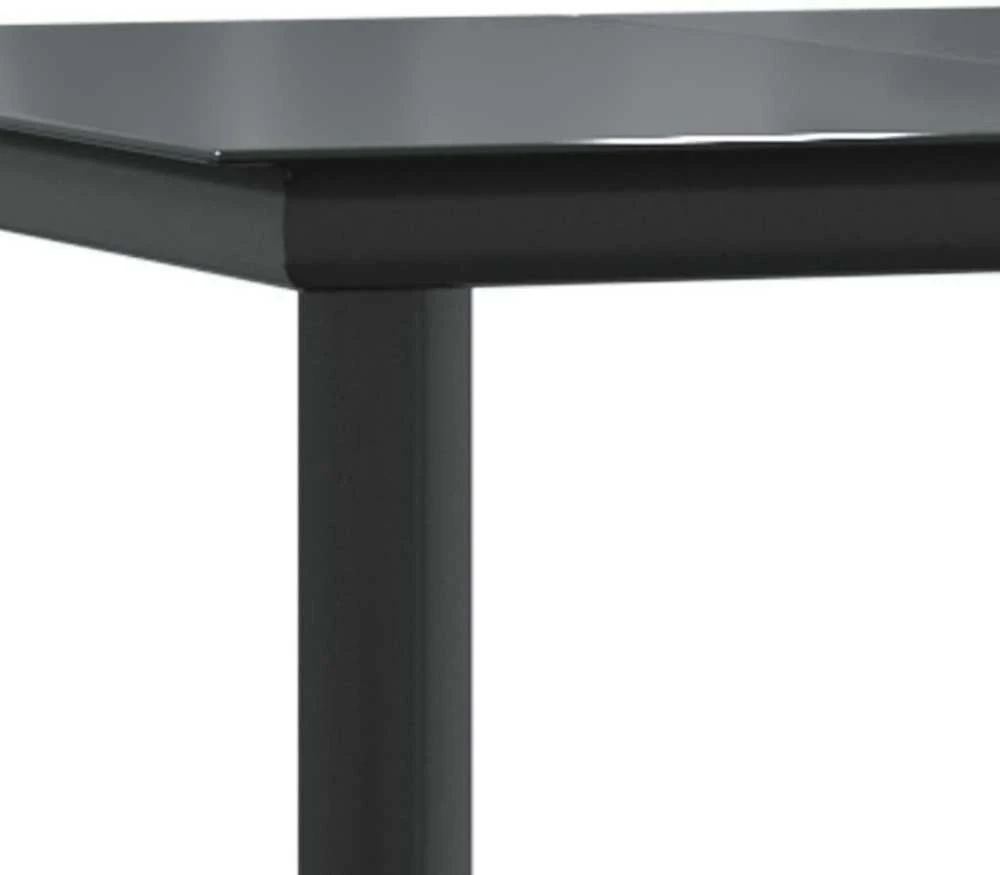 Lauko baldų komplektas Sodo valgomojo komplektas, 5 dalių, juodas, PVC ratanas