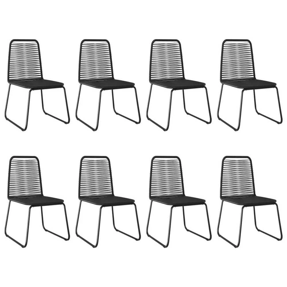 Lauko baldų komplektas Sodo valgomojo komplektas, 9 dalių, juodas/rudas, PVC ratanas