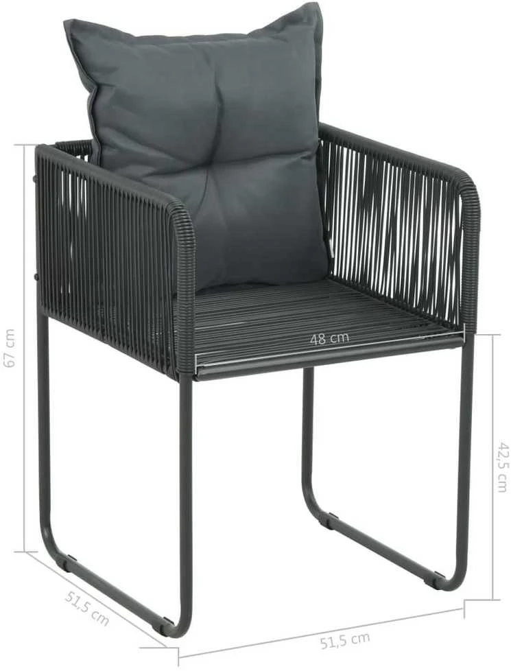Lauko baldų komplektas Sodo valgomojo komplektas, 9 dalių, juodas/rudas, PVC ratanas