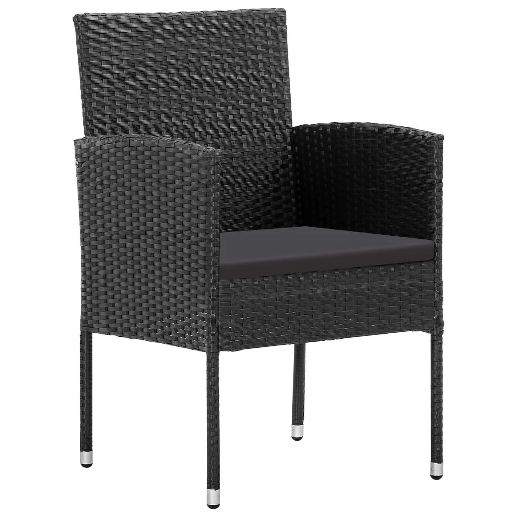 Lauko baldų komplektas Sodo valgomojo komplektas, 9 dalių, juodas (147877+2x313127)