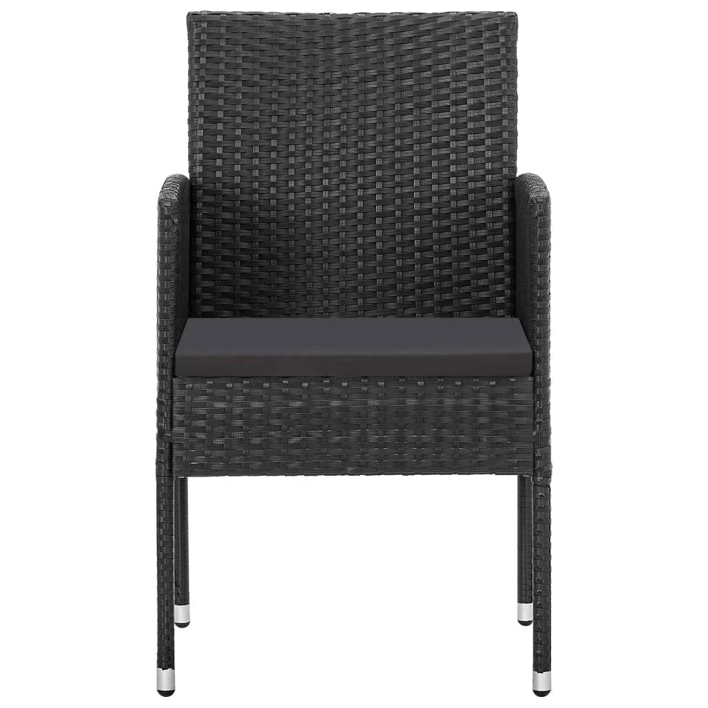 Lauko baldų komplektas Sodo valgomojo komplektas, 9 dalių, juodas (147877+2x313127)