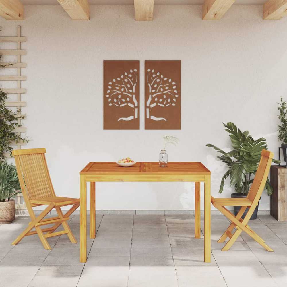 Sodo valgomojo stalas, 110x110x75cm, akacijos medienos masyvas