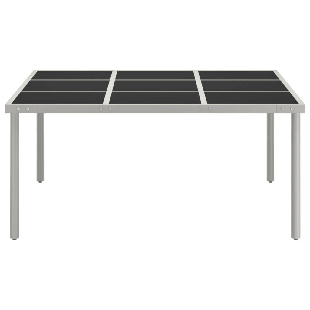 Sodo valgomojo stalas, 170x170x74,5cm, stiklas ir plienas