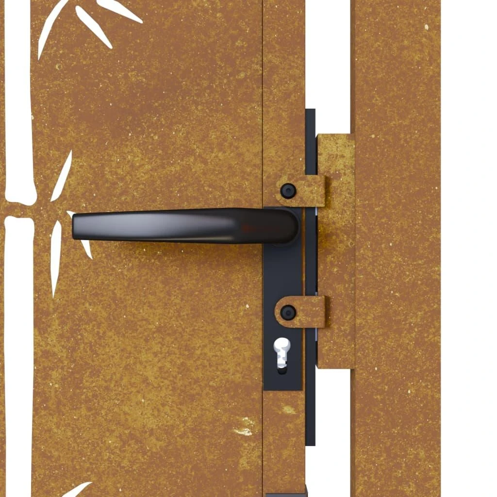 Sodo vartai, 105x130cm, corten plienas, bambuko dizaino