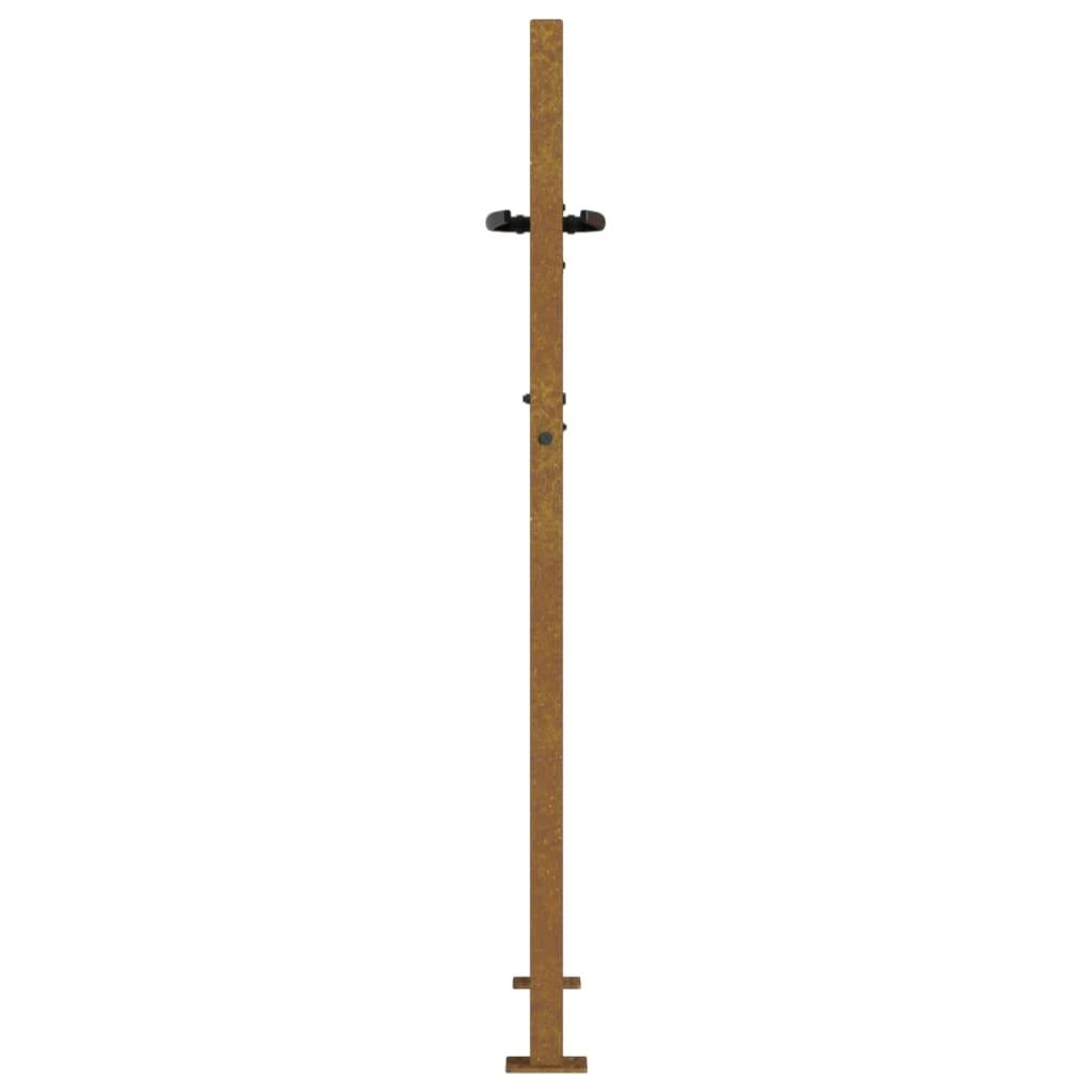 Sodo vartai, 105x130cm, corten plienas, medžio dizaino