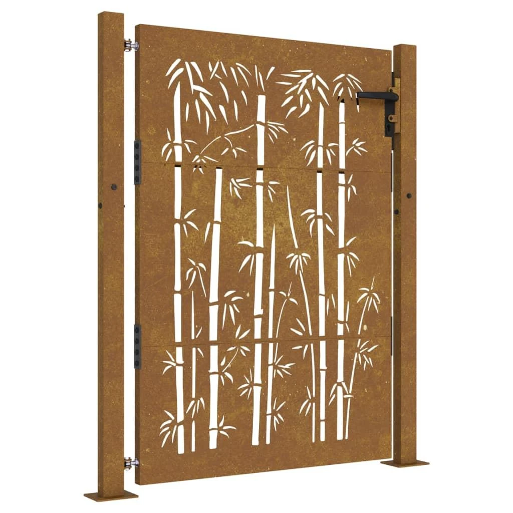 Sodo vartai, 105x155cm, corten plienas, bambuko dizaino