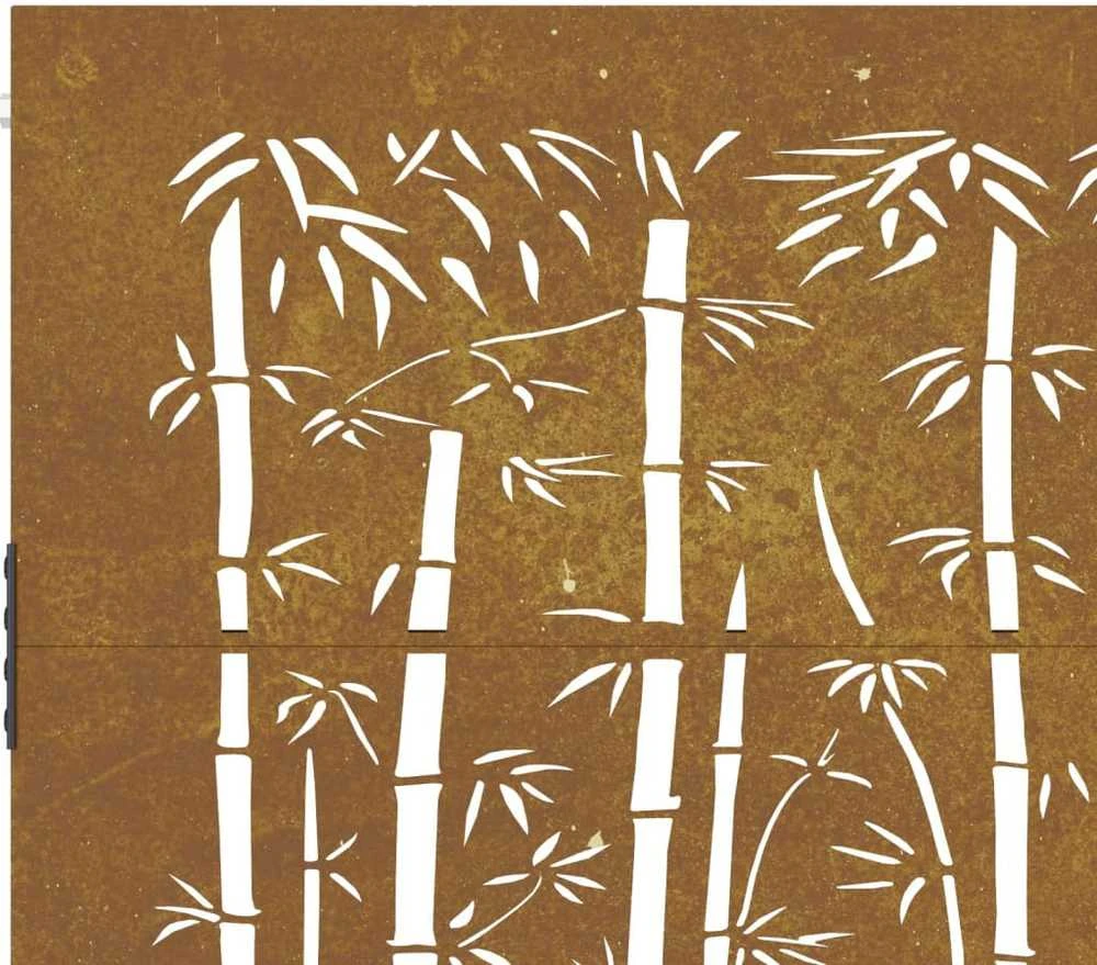 Sodo vartai, 85x100cm, corten plienas, bambuko dizaino