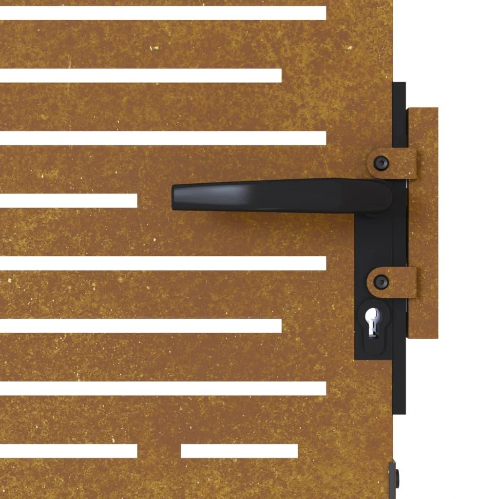 Sodo vartai, 85x200cm, corten plienas, kvadratų dizaino