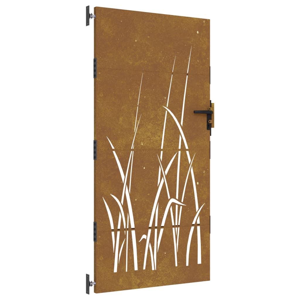 Sodo vartai, 85x200cm, corten plienas, žolės dizaino