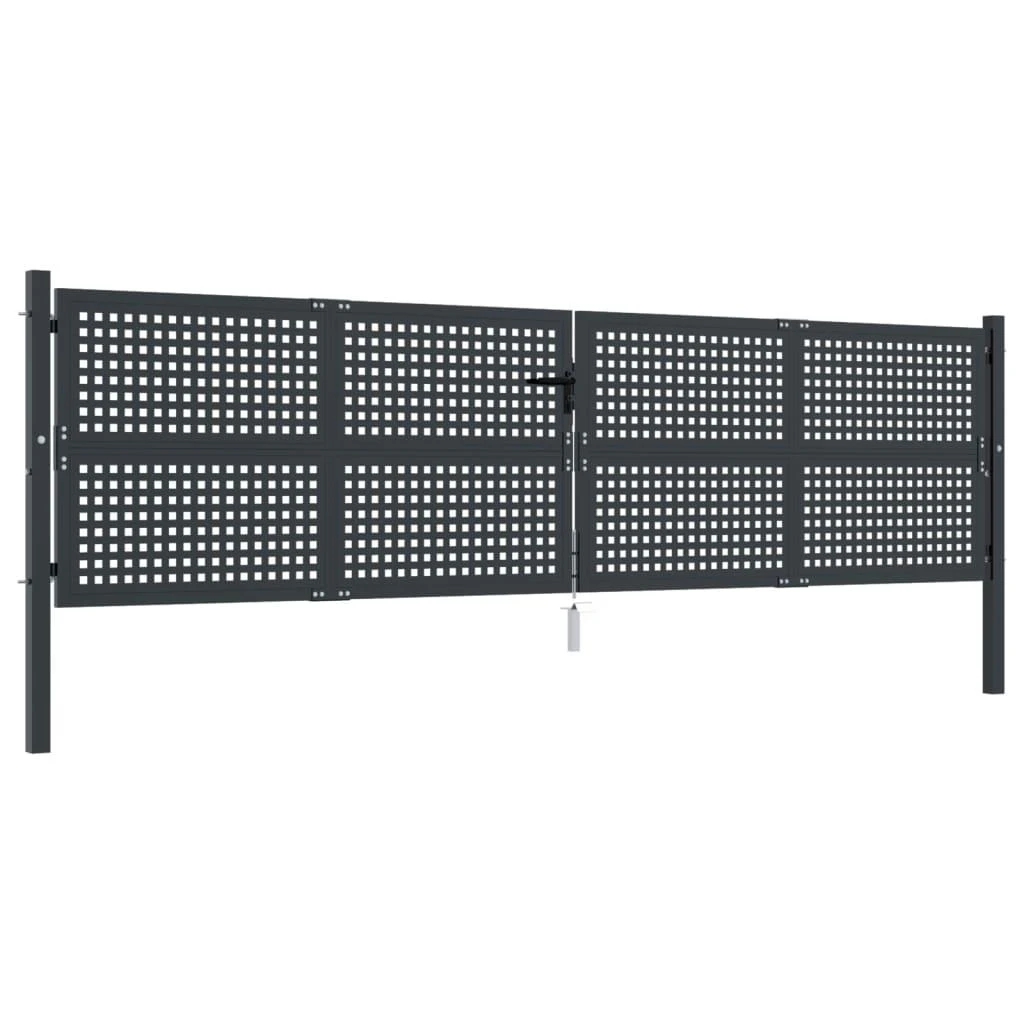 Sodo vartai, antracito spalvos, 400x125cm, plienas