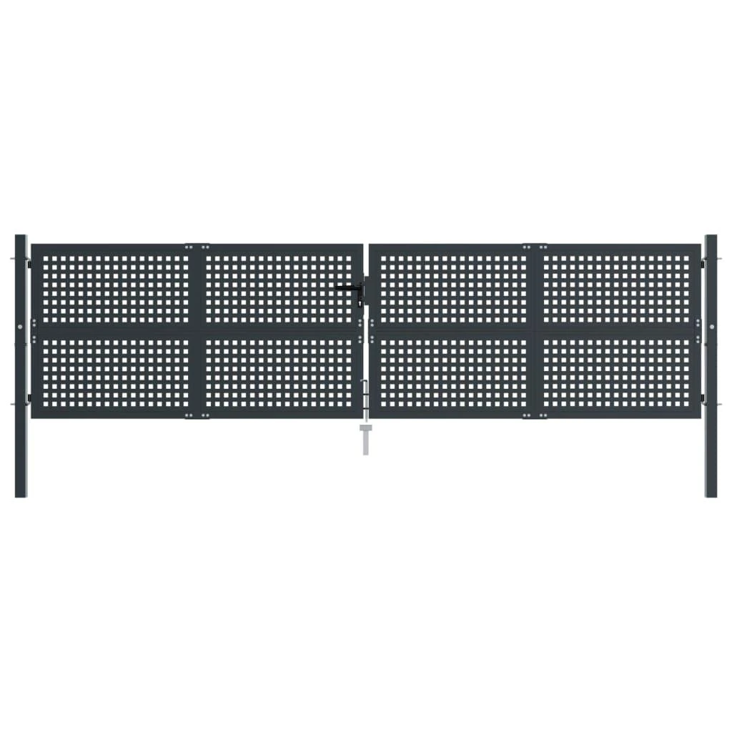 Sodo vartai, antracito spalvos, 400x125cm, plienas